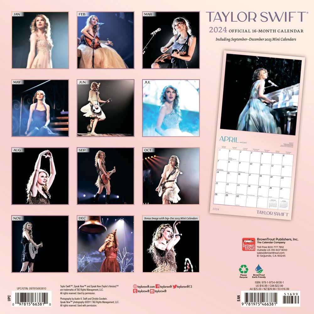 2024 Taylor Swift - Square Wall Calendar  SOLD OUT