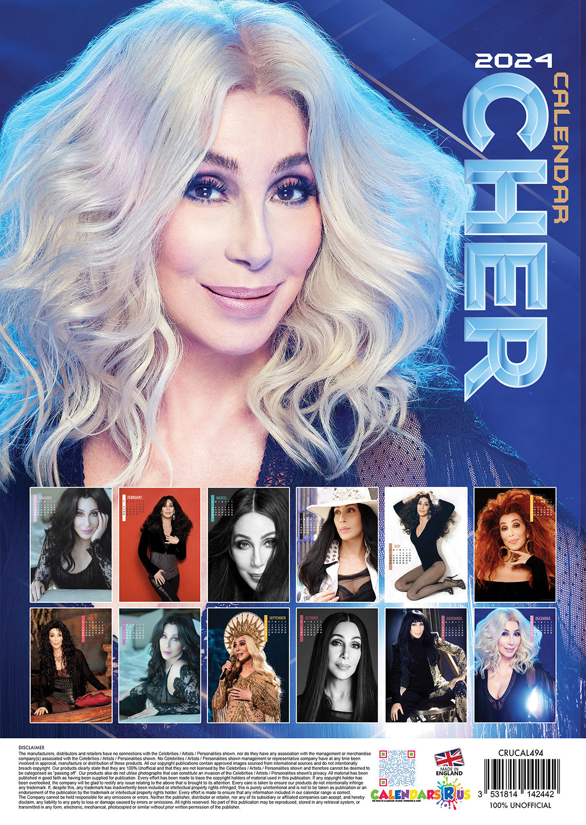 2024 Cher - A3 Wall Calendar