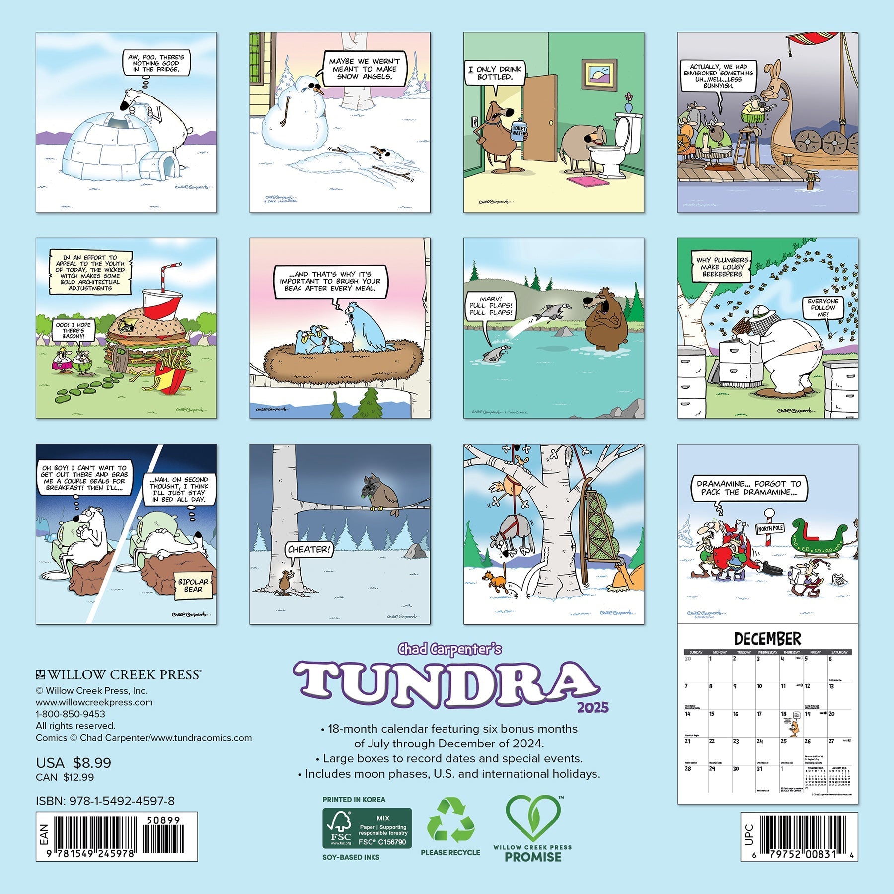 2025 Tundra - Mini Wall Calendar (US Only)