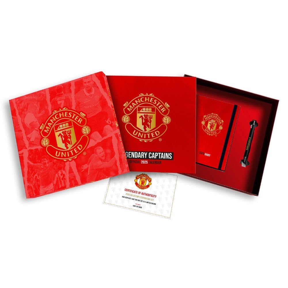 2025 Manchester United Fc - Calendar & Diary Musical Gift Box Set