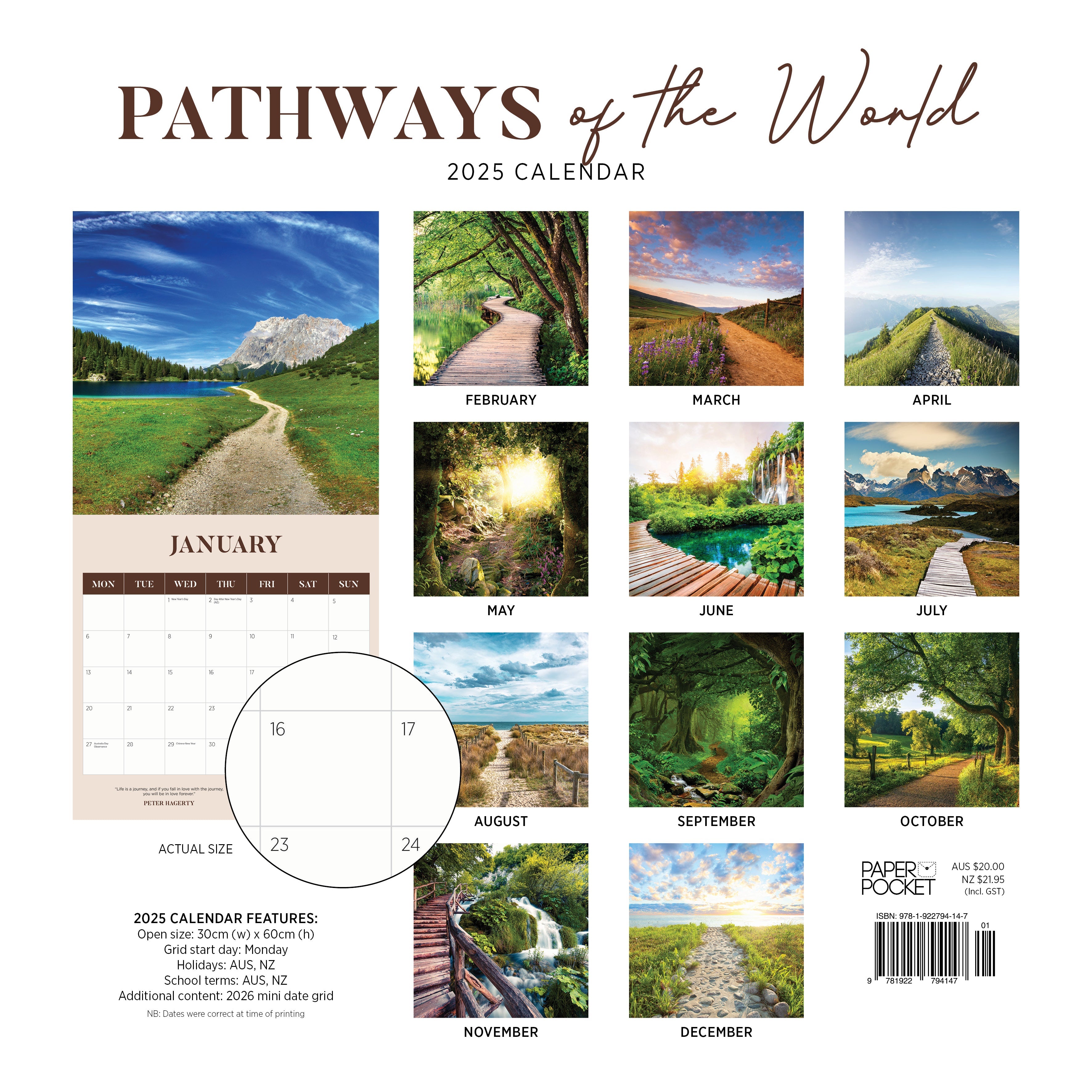 2025 Pathways Of The World - Square Wall Calendar