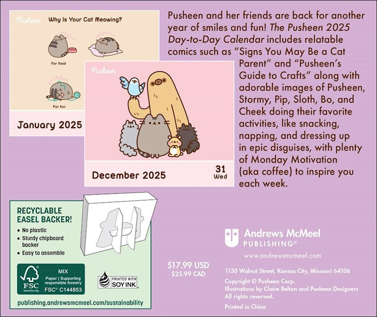 2025 Pusheen - Daily Boxed Page-A-Day Calendar