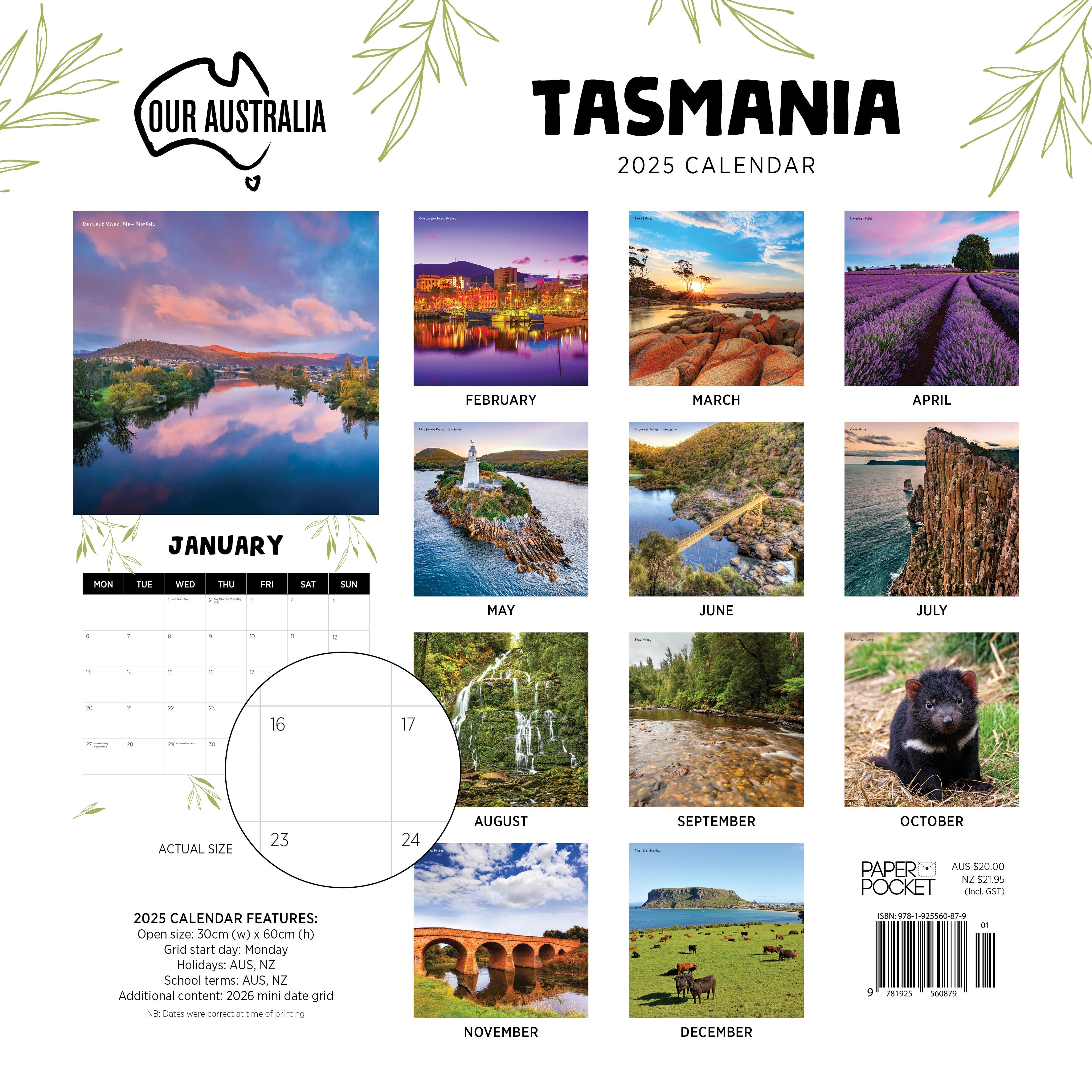 2025 Our Australia Tasmania - Square Wall Calendar