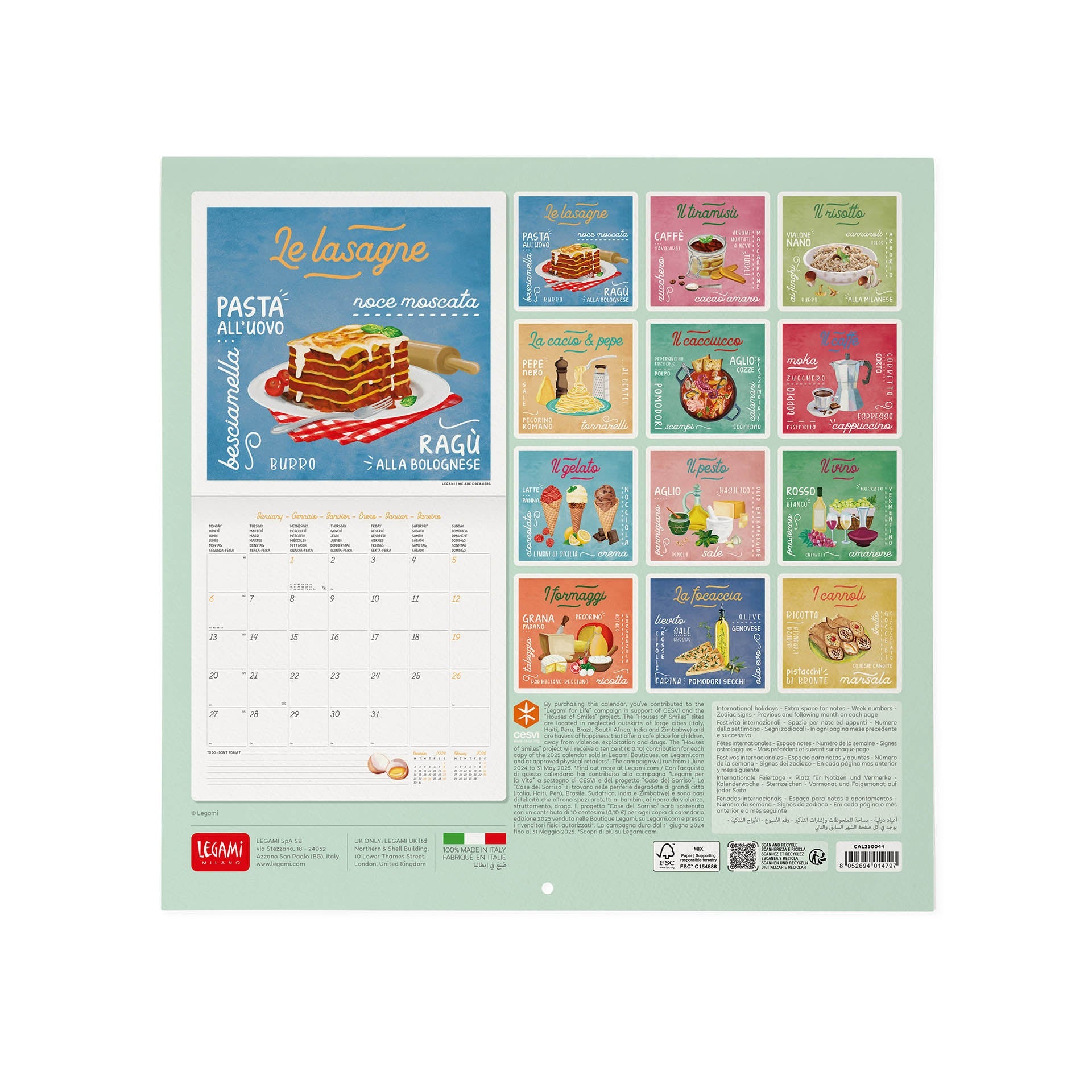 2025 La Dolce Vita - Square Wall Calendar