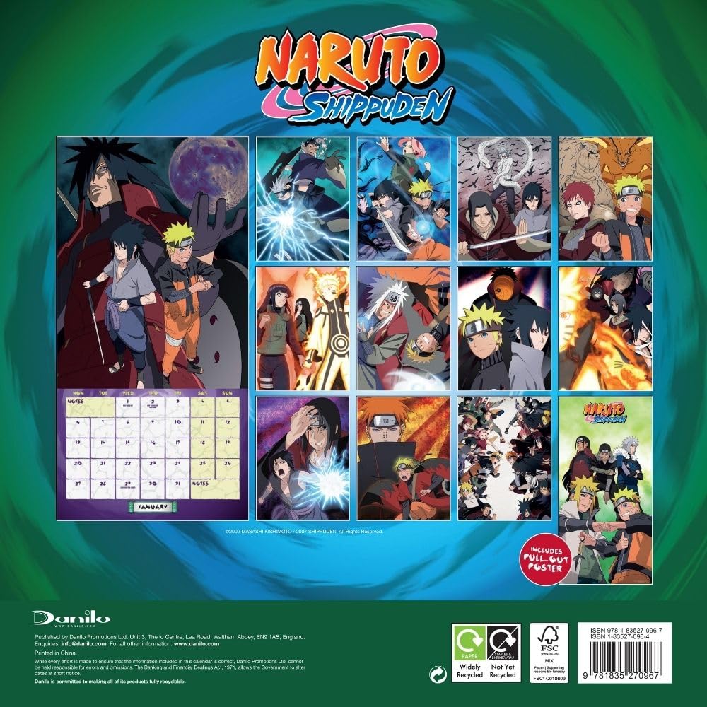 2025 Naruto Shippuden - Square Wall Calendar