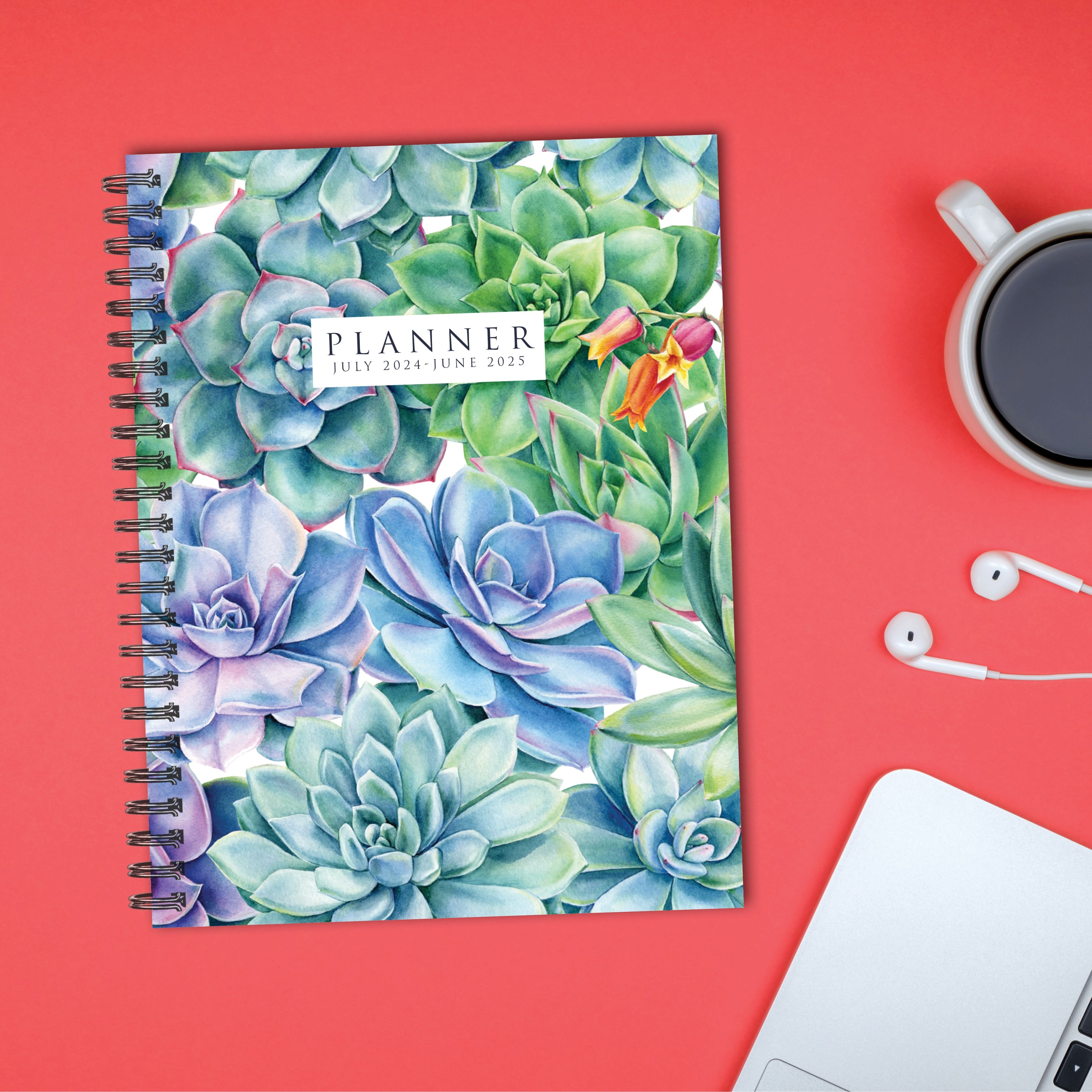 July 2024 - June 2025 Succulents - Medium Weekly & Monthly Academic Year Diary/Planner  SOLD OUT