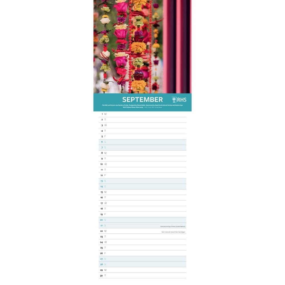 2025 Royal Horticultural Society - Chelsea Show - Slim Wall Calendar