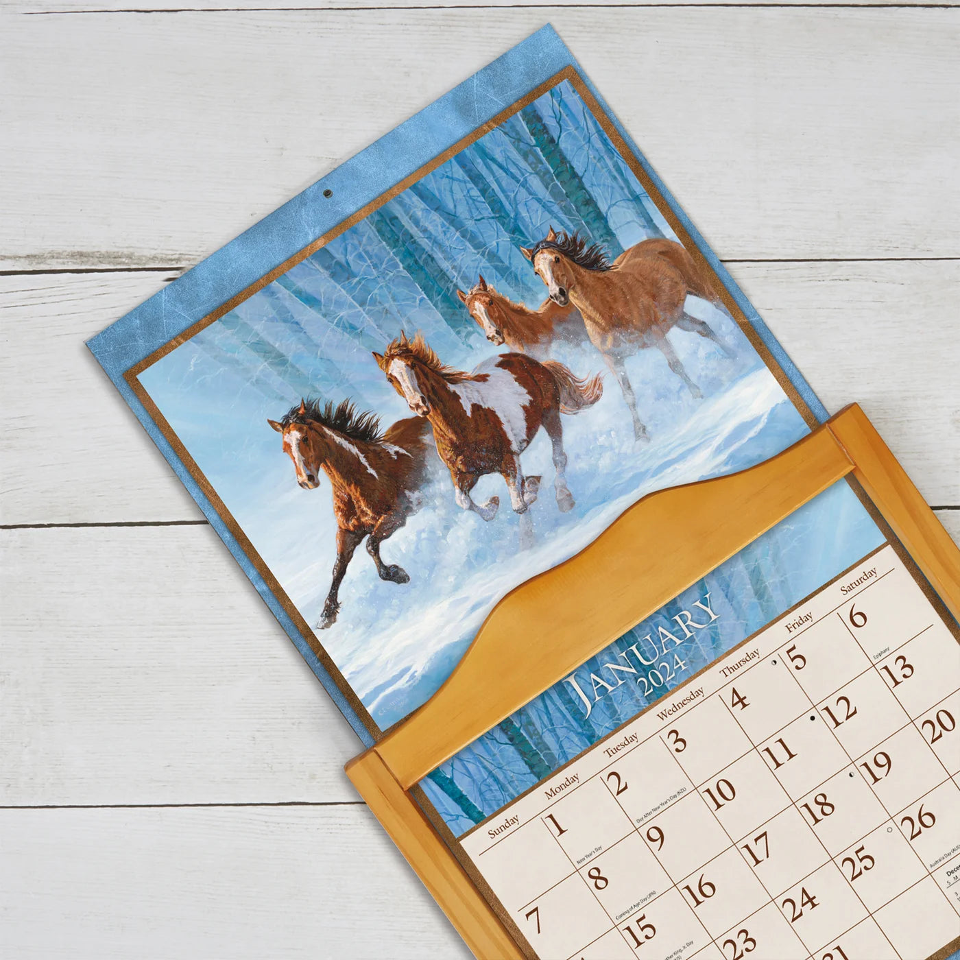 2024 LANG Horses In The Mist Deluxe Wall Calendar Animals