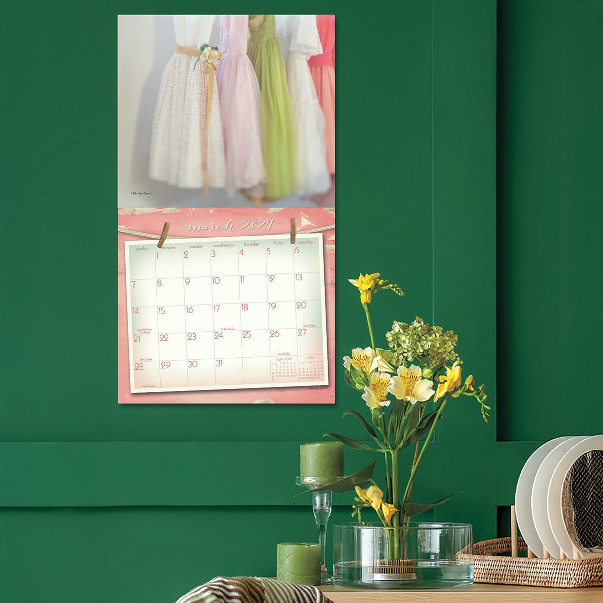 2027 Vintage Pink - Deluxe Wall Calendar by Mandy Lynne
