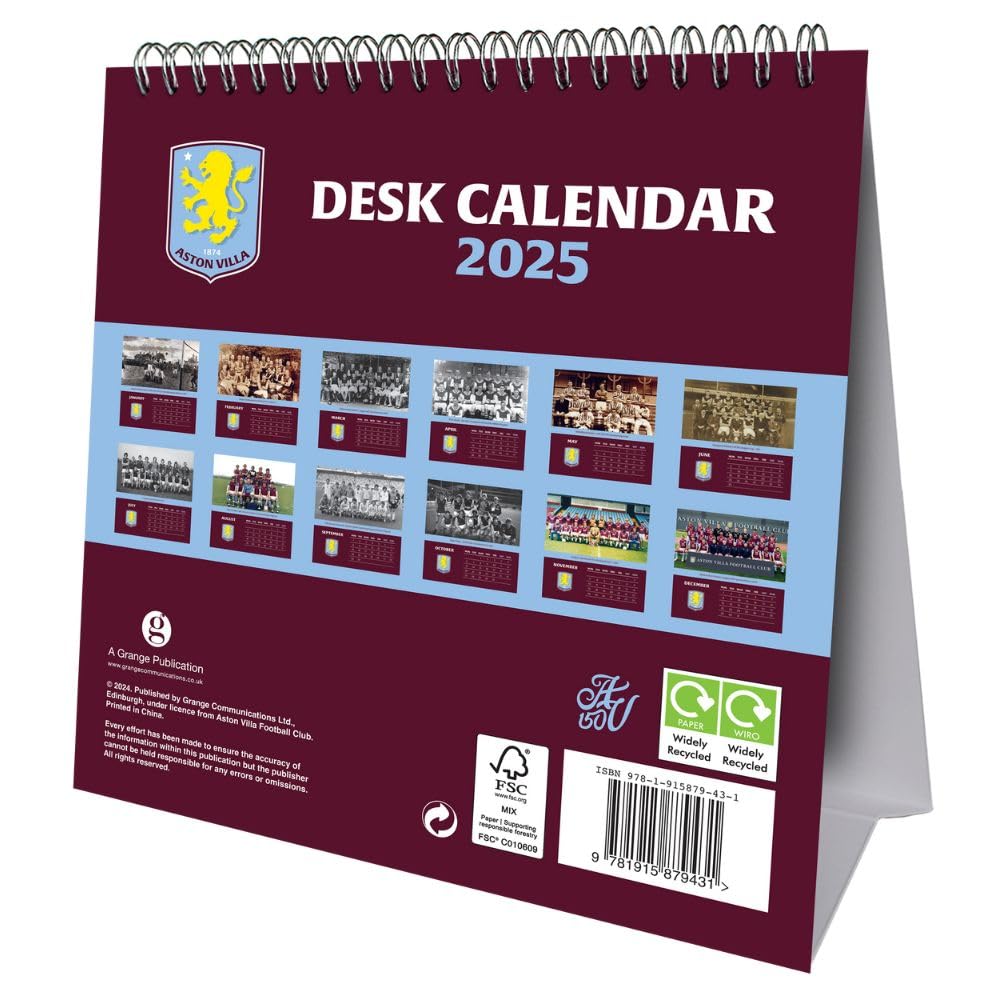 2025 Aston Villa Fc - Desk Easel Calendar