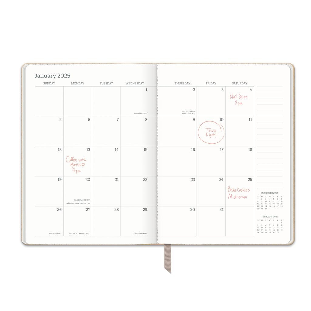 2025 Dots on Dove Gray - Large Dual-Textured Weekly & Monthly Diary/Planner