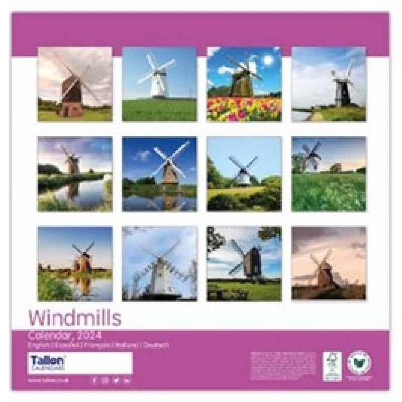 2024 Windmills - Square Wall Calendar