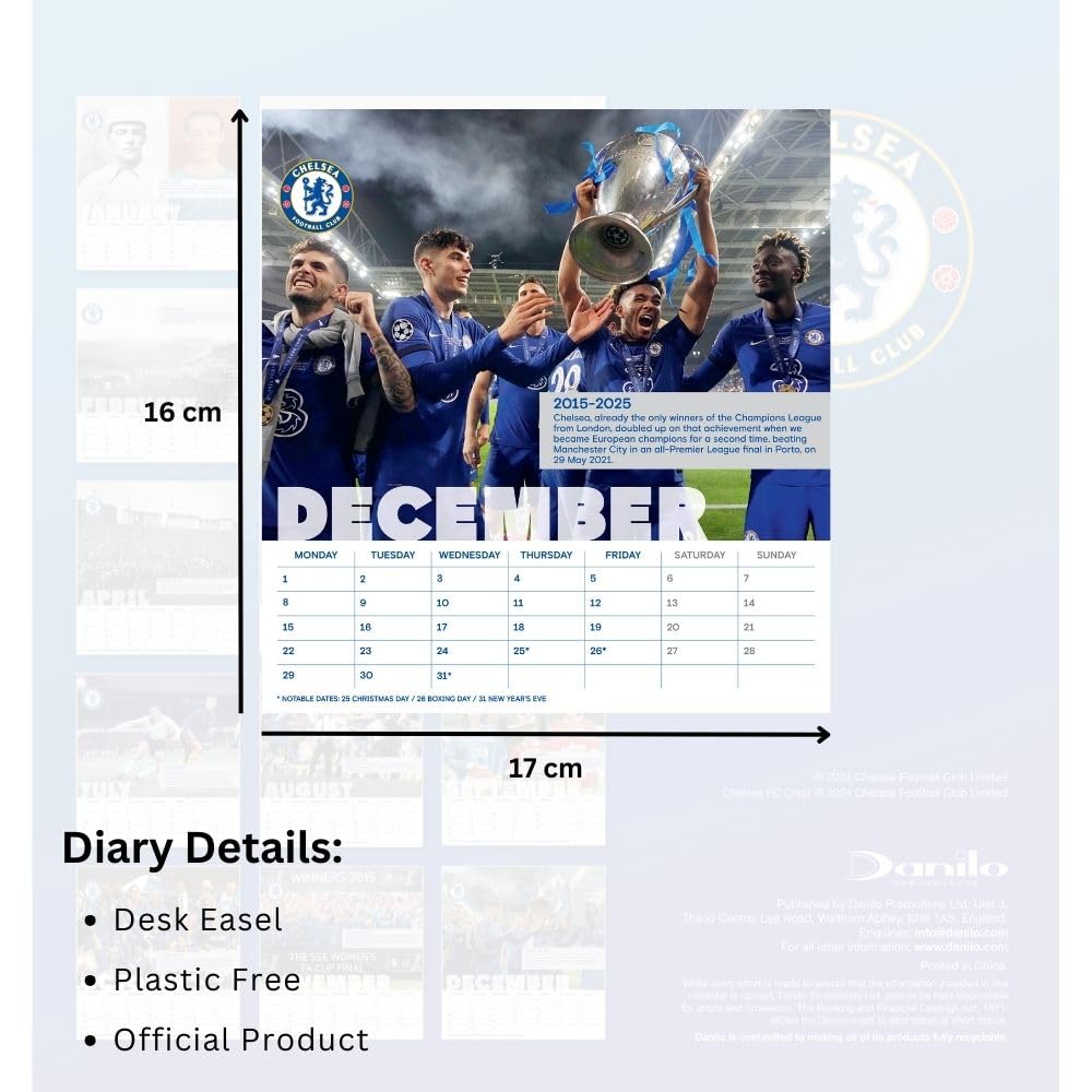 2025 Chelsea Fc - Desk Easel Calendar