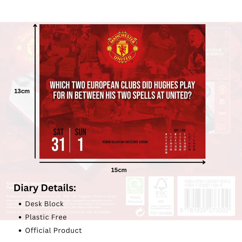 2025 Manchester United - Daily Boxed Page-A-Day Calendar