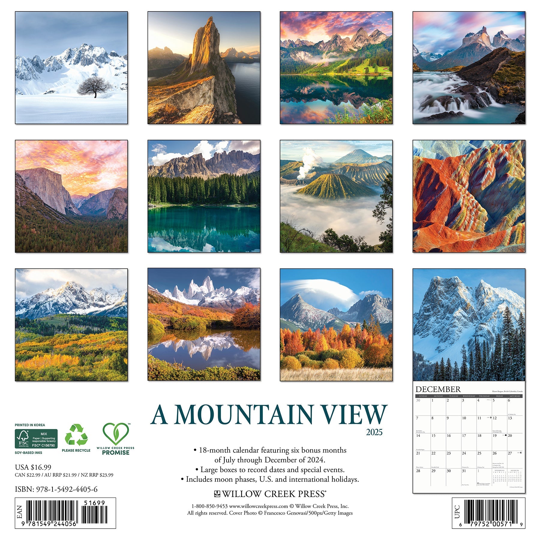 2025 Mountain View - Square Wall Calendar (US Only)