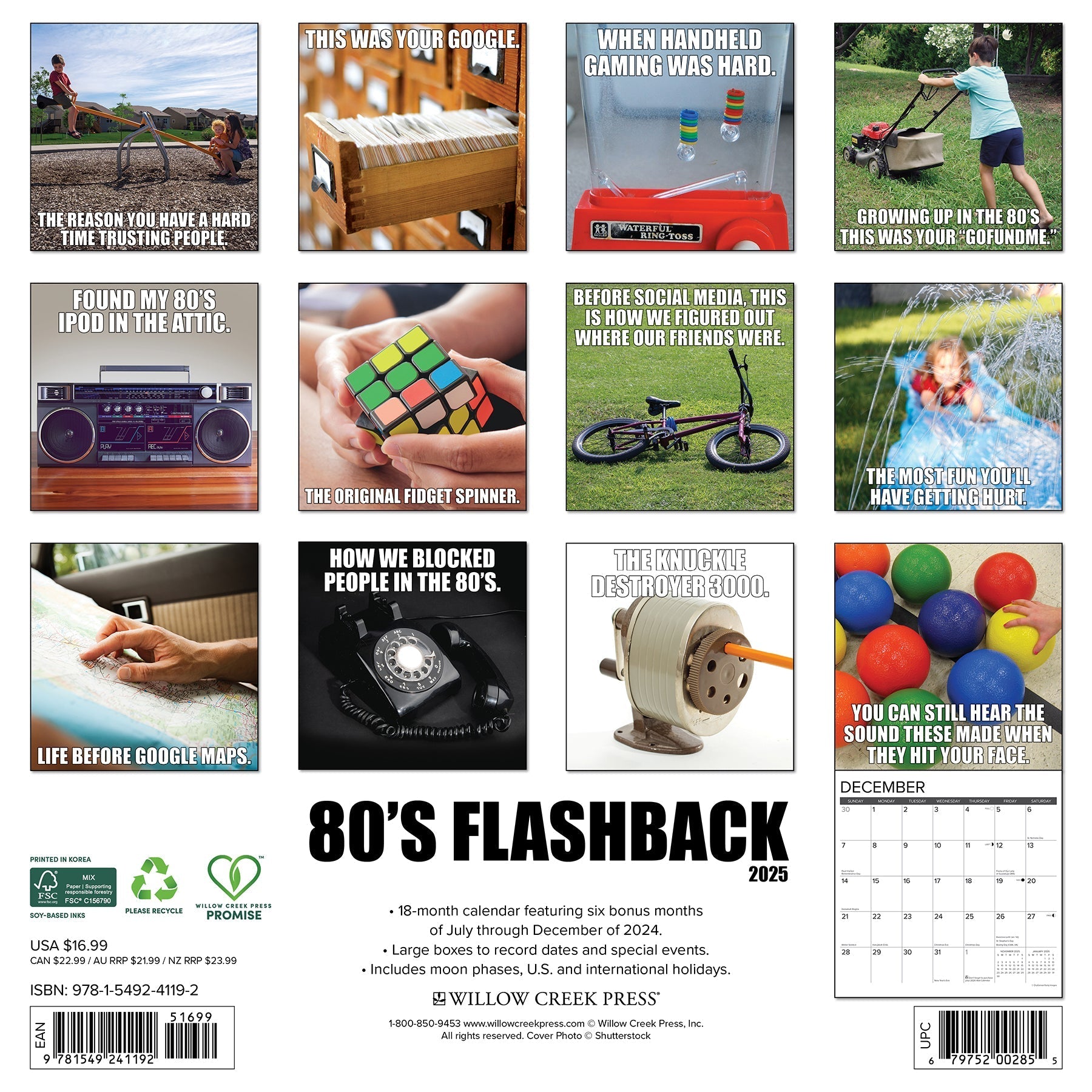 2025 80's Flashback - Square Wall Calendar (US Only)