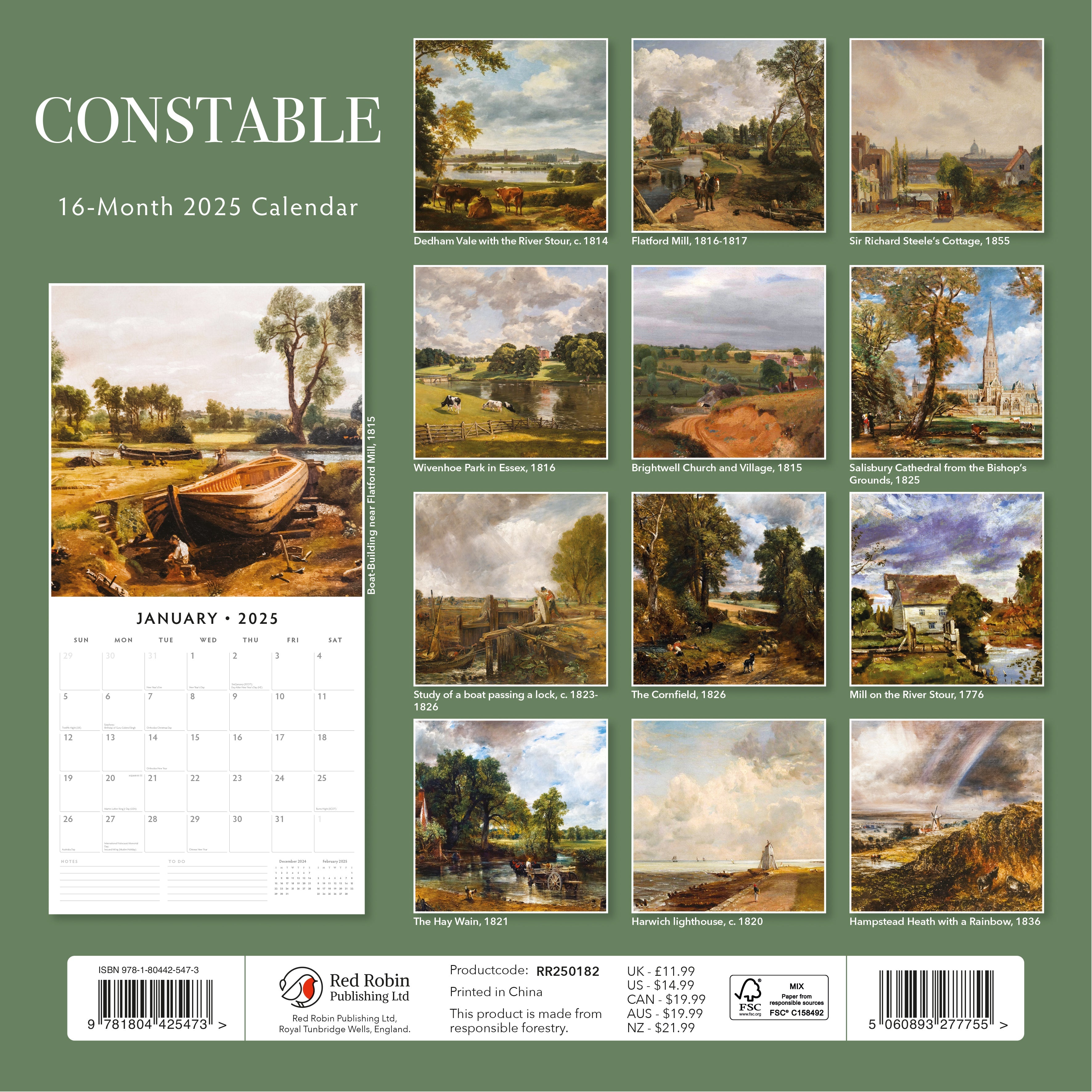 2025 Constable - Square Wall Calendar