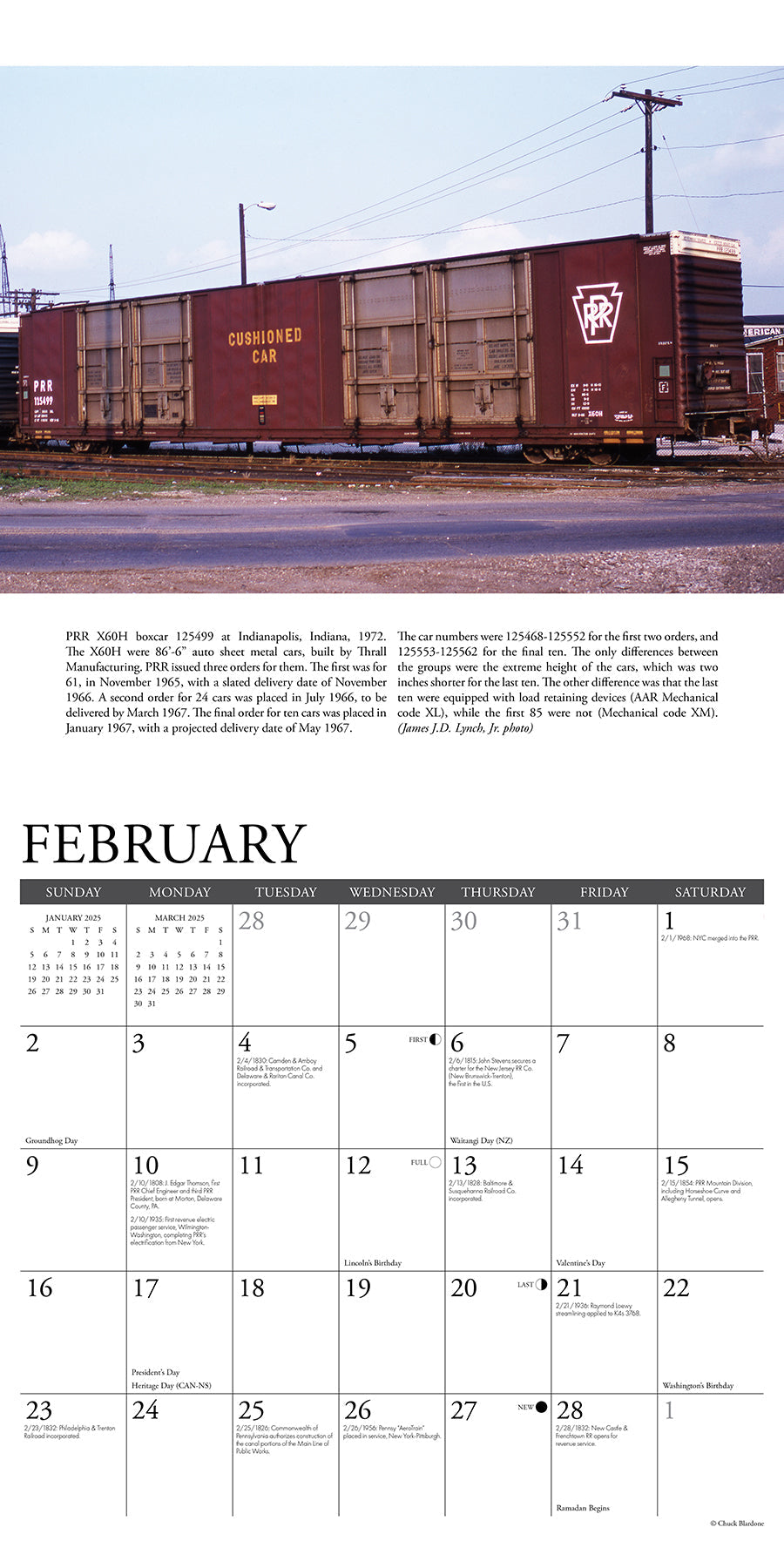 2025 Pennsylvania Railroad - Square Wall Calendar (US Only)