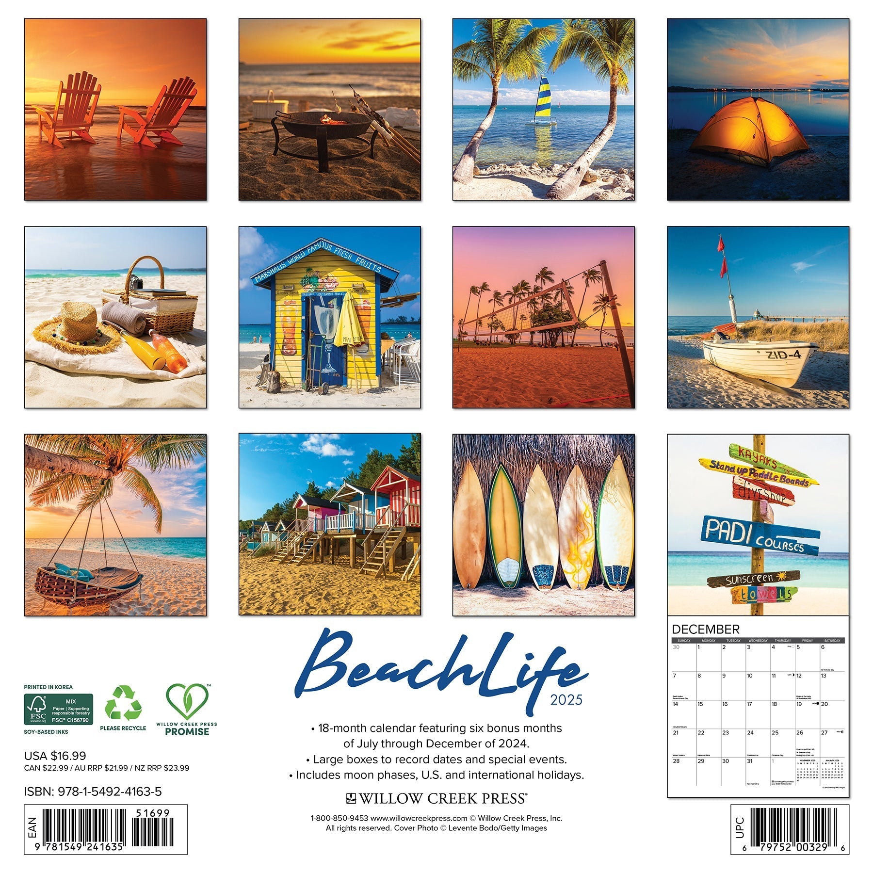 2025 BeachLife - Square Wall Calendar (US Only)