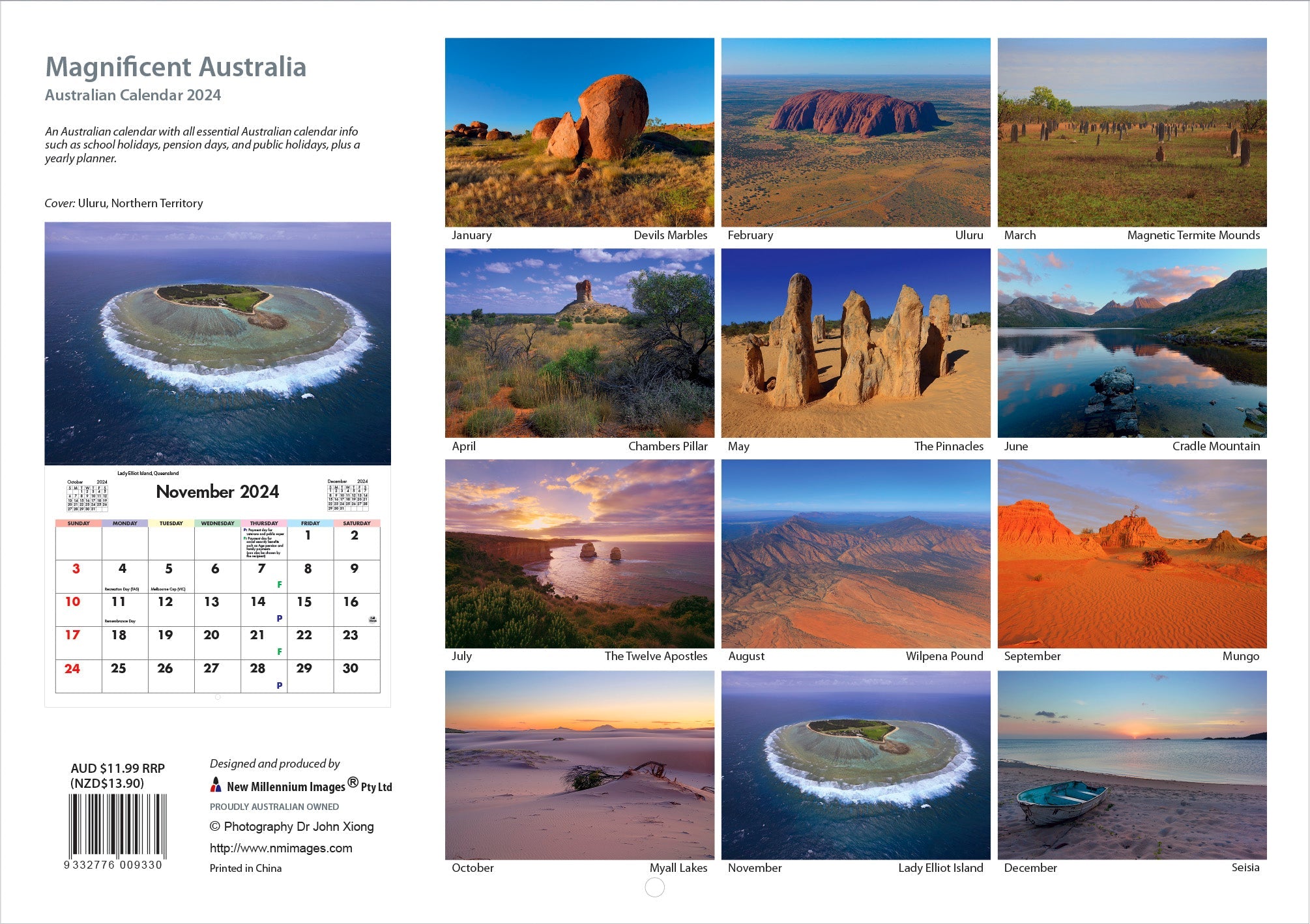 2024 Magnificent Australia - Horizontal Wall Calendar  SOLD OUT