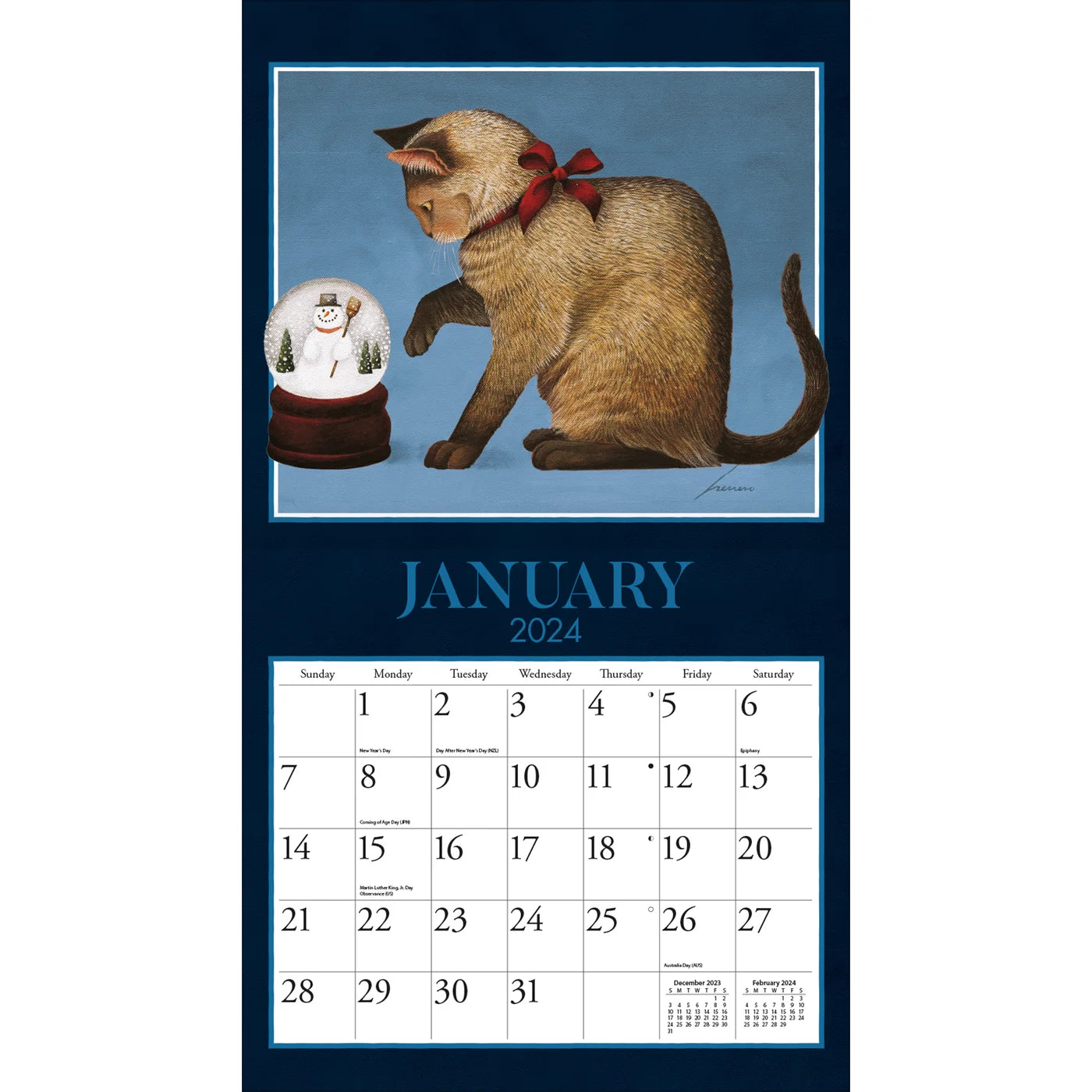 2024 LANG American Cat By Lowell Herrero Deluxe Wall Calendar Cats