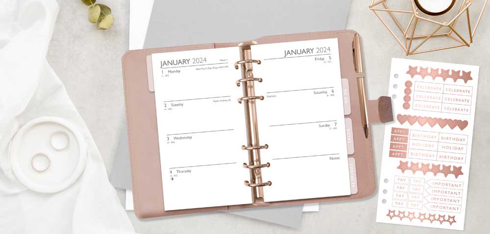 2024 Pink Fabric - Weekly Organiser Diary/Planner  SOLD OUT