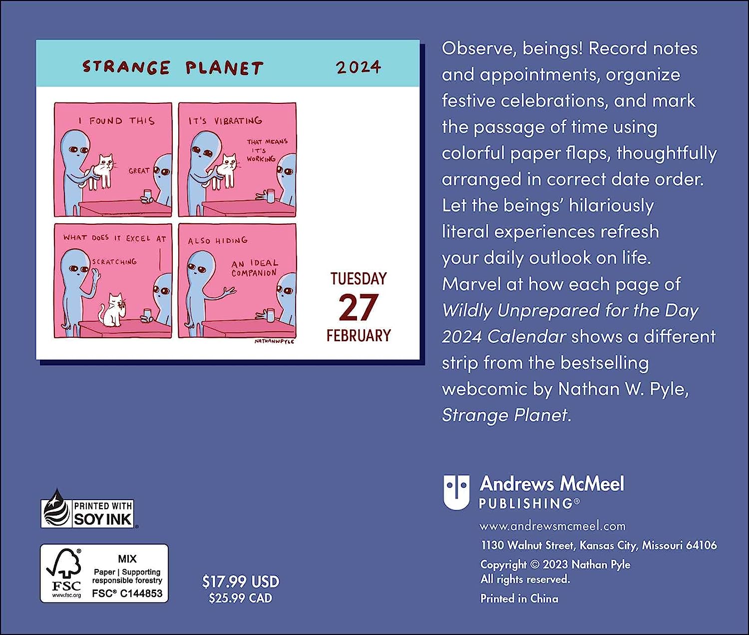 2024 Strange Planet - Daily Boxed Page-A-Day Calendar  SOLD OUT