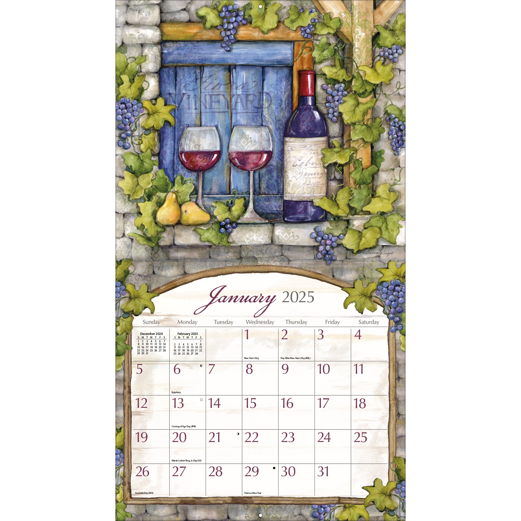 2025 LANG Wine Country By Susan Winget - Deluxe Wall Calendar