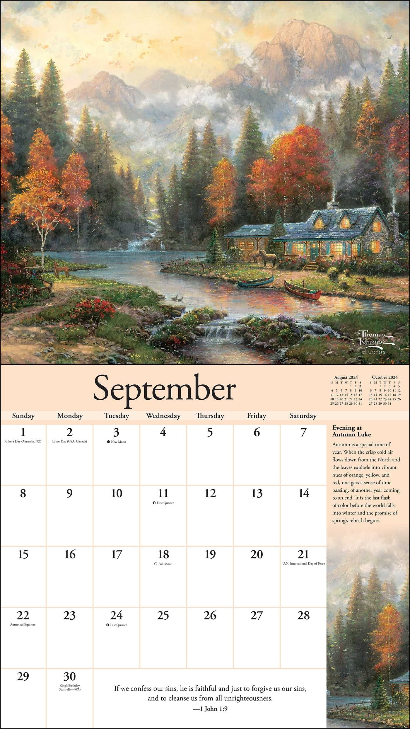 2024 Thomas Kinkade Special Collector's Edition with Scripture (with print) - Deluxe Wall Calendar