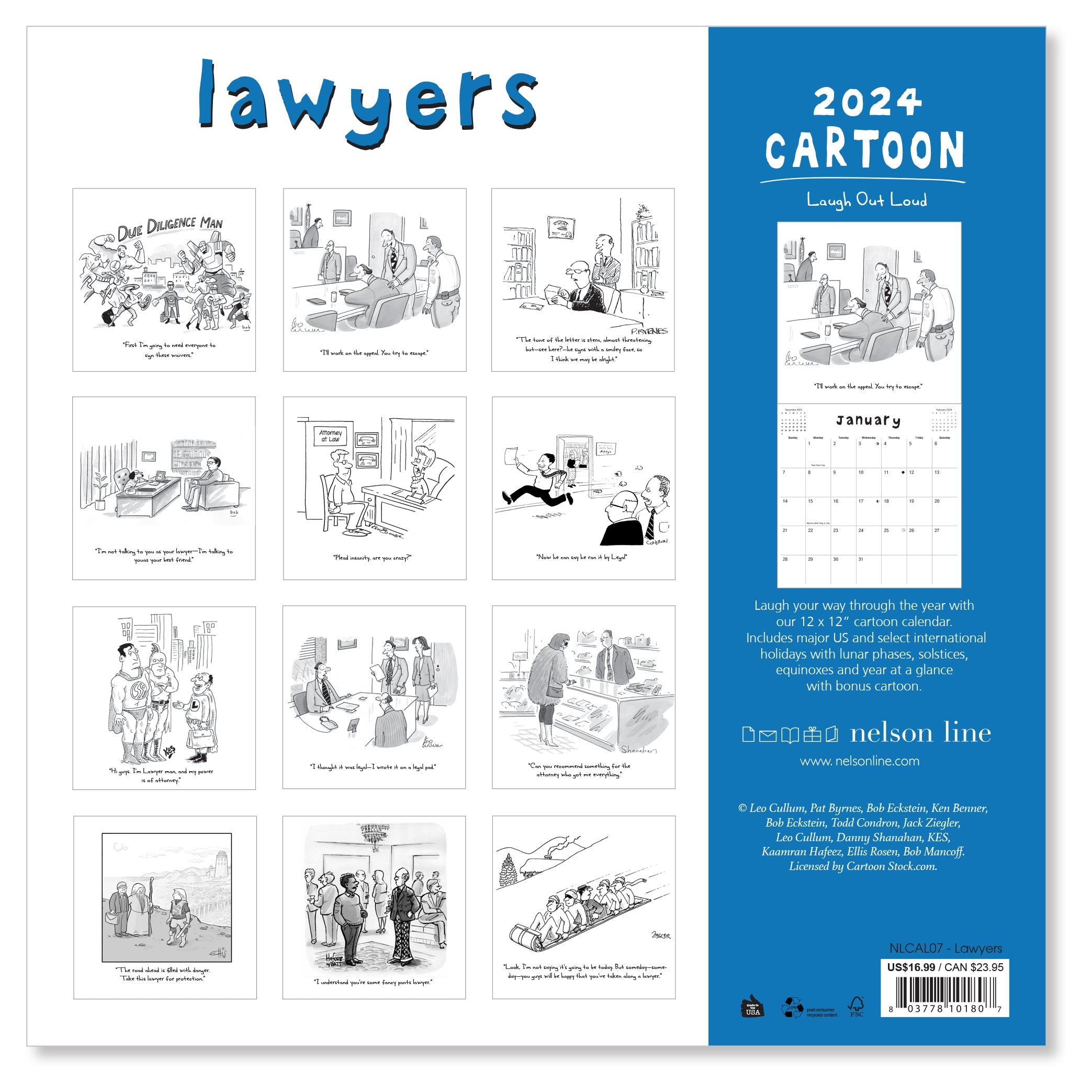 2024 Lawyers - Square Wall Calendar