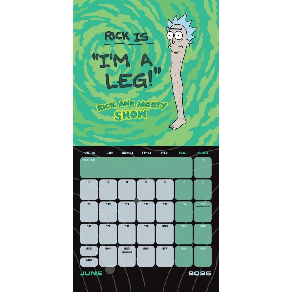 2025 Rick And Morty - Square Wall Calendar