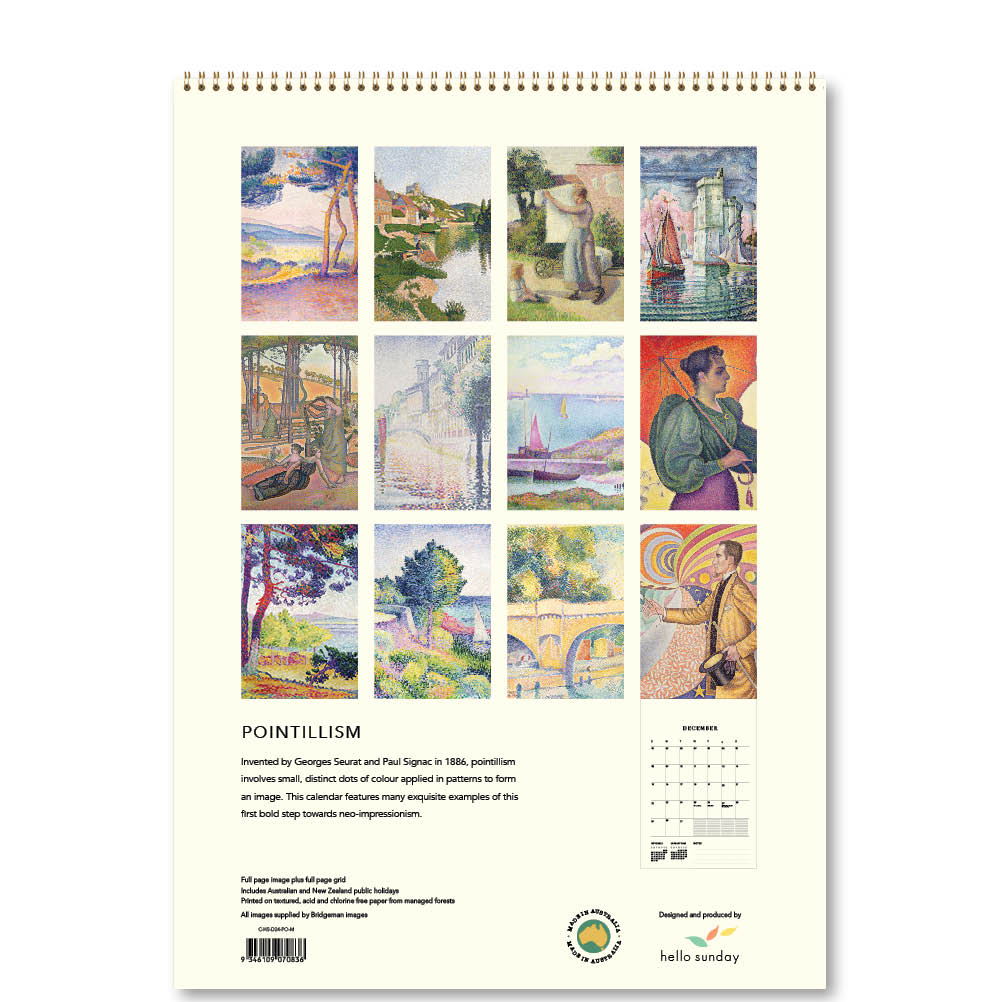 2024 Pointillism - Deluxe Wall Calendar