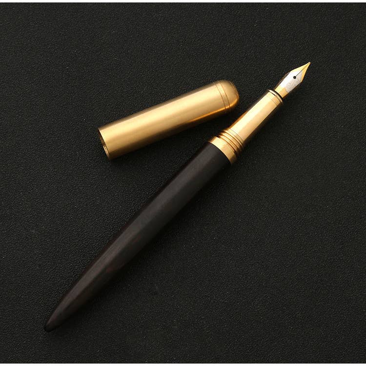 Handmade Wood Fountain Pen | The Hemmingway : Ebony (Boxed)