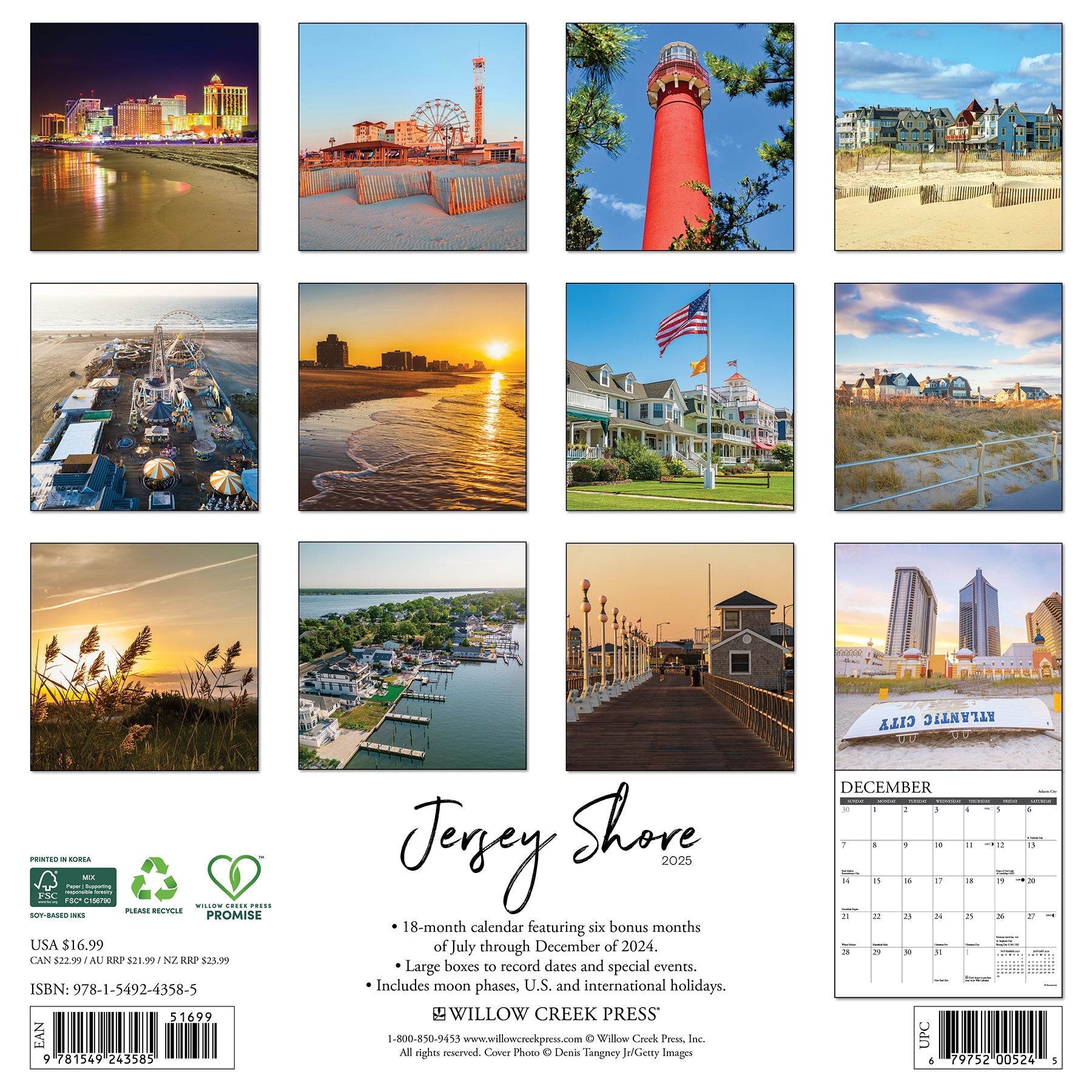 2025 Jersey Shore - Square Wall Calendar (US Only)