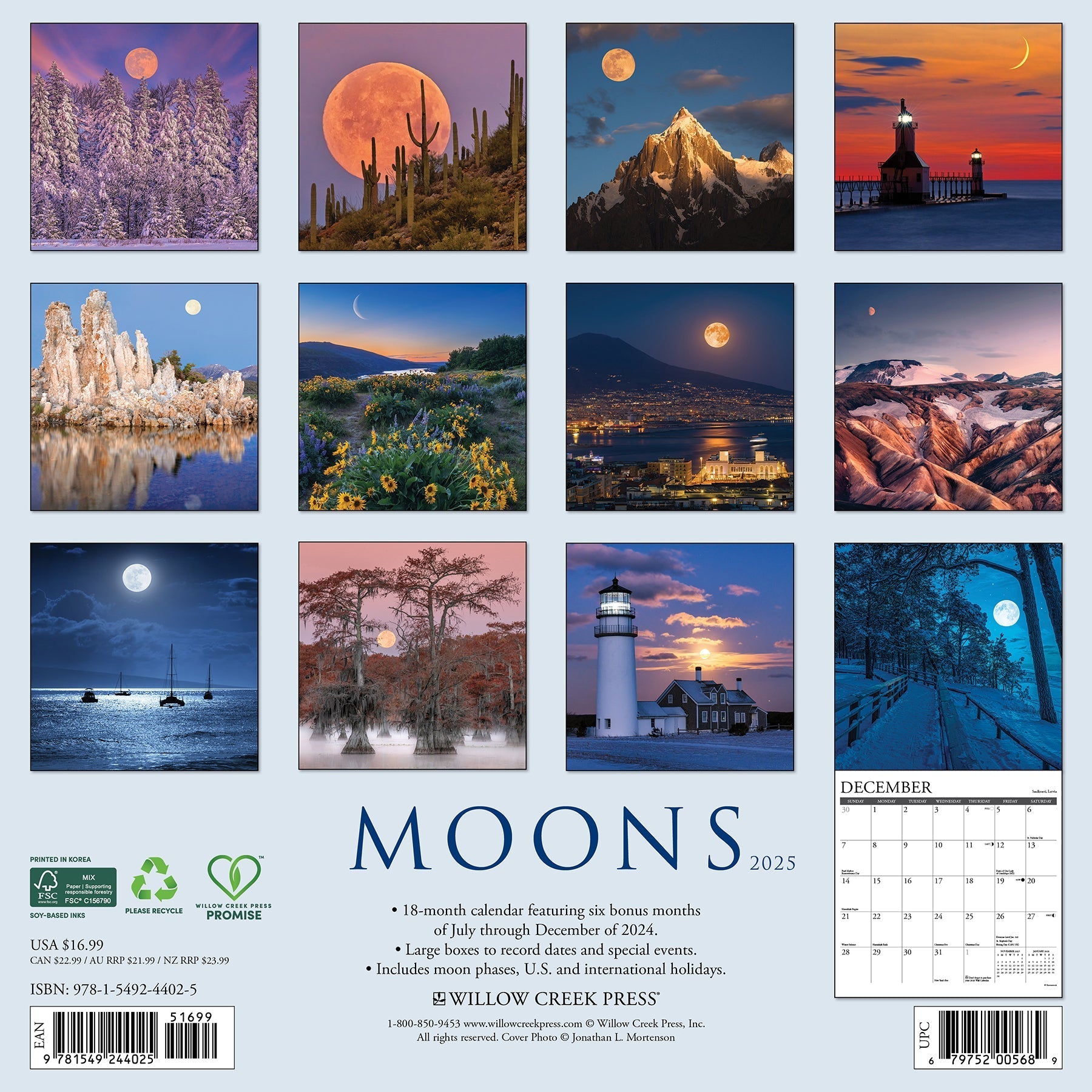 2025 Moons - Square Wall Calendar (US Only)