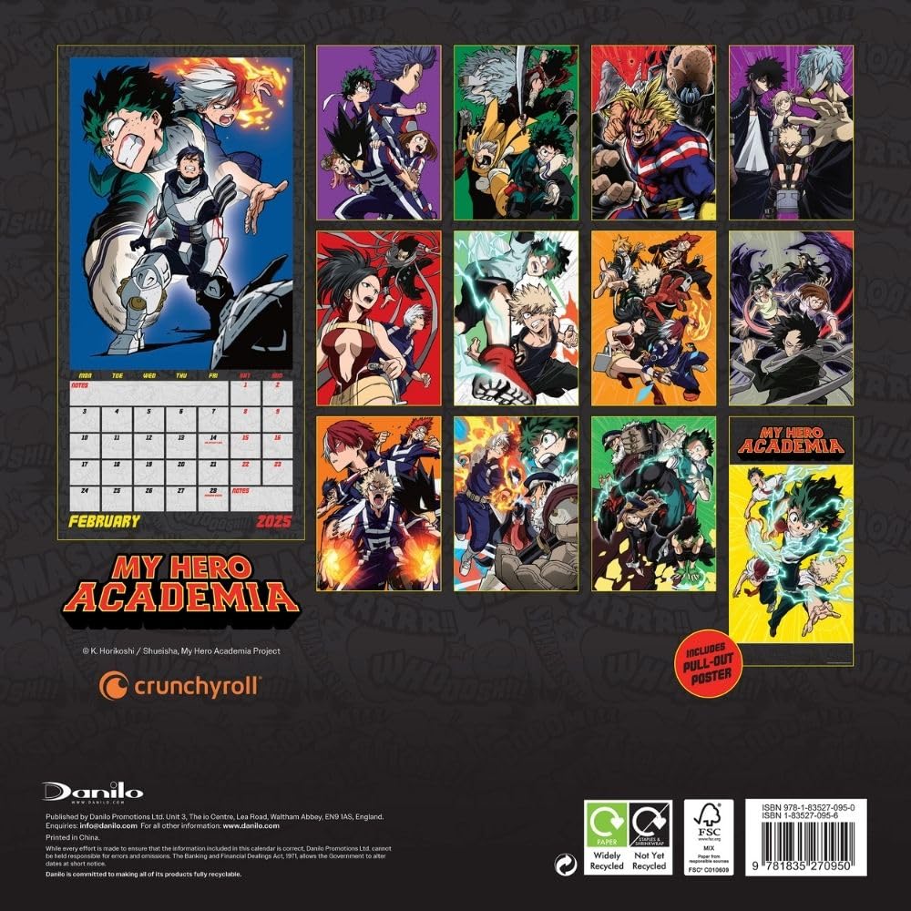 2025 My Hero Academia - Square Wall Calendar