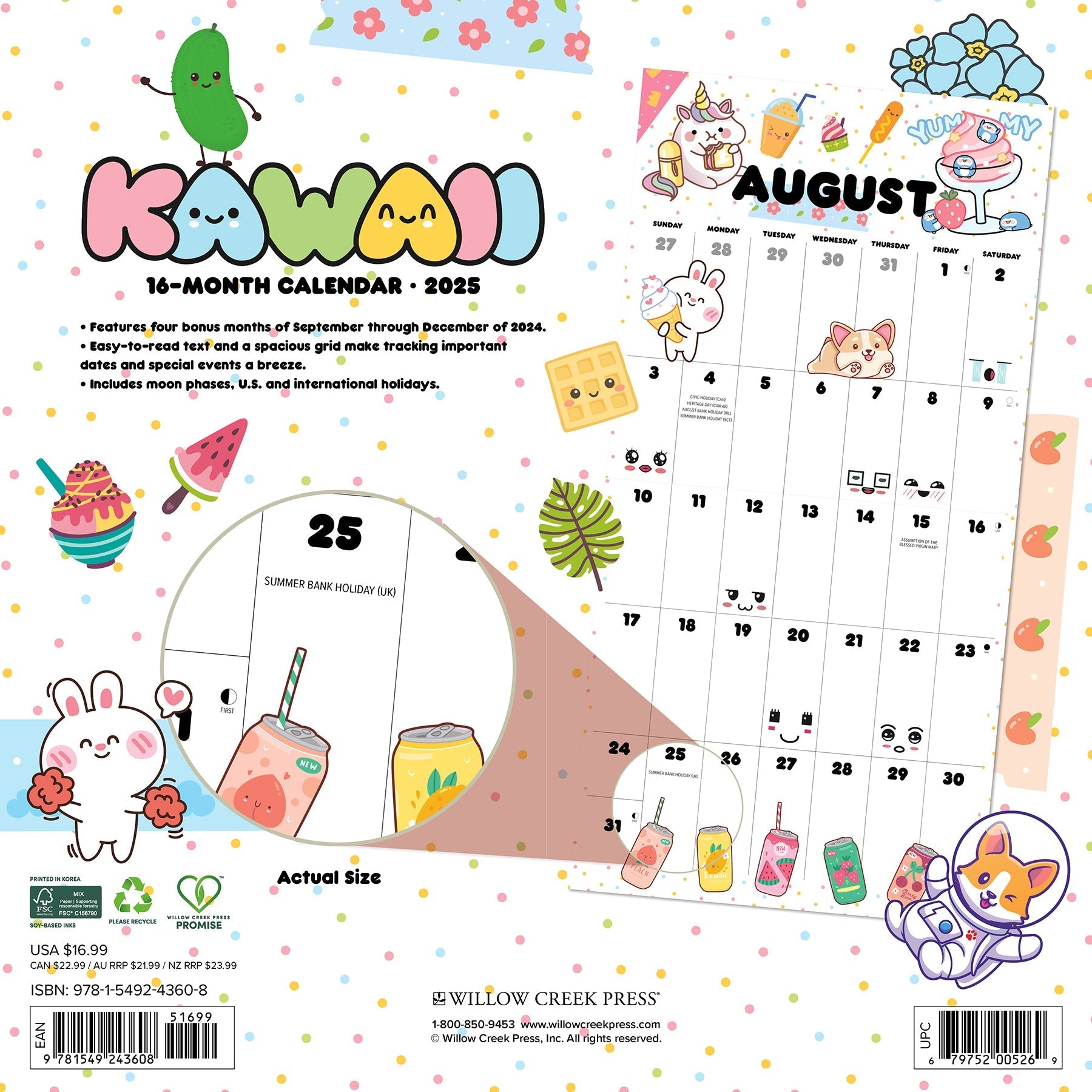 2025 Kawaii - Square Wall Calendar (US Only)