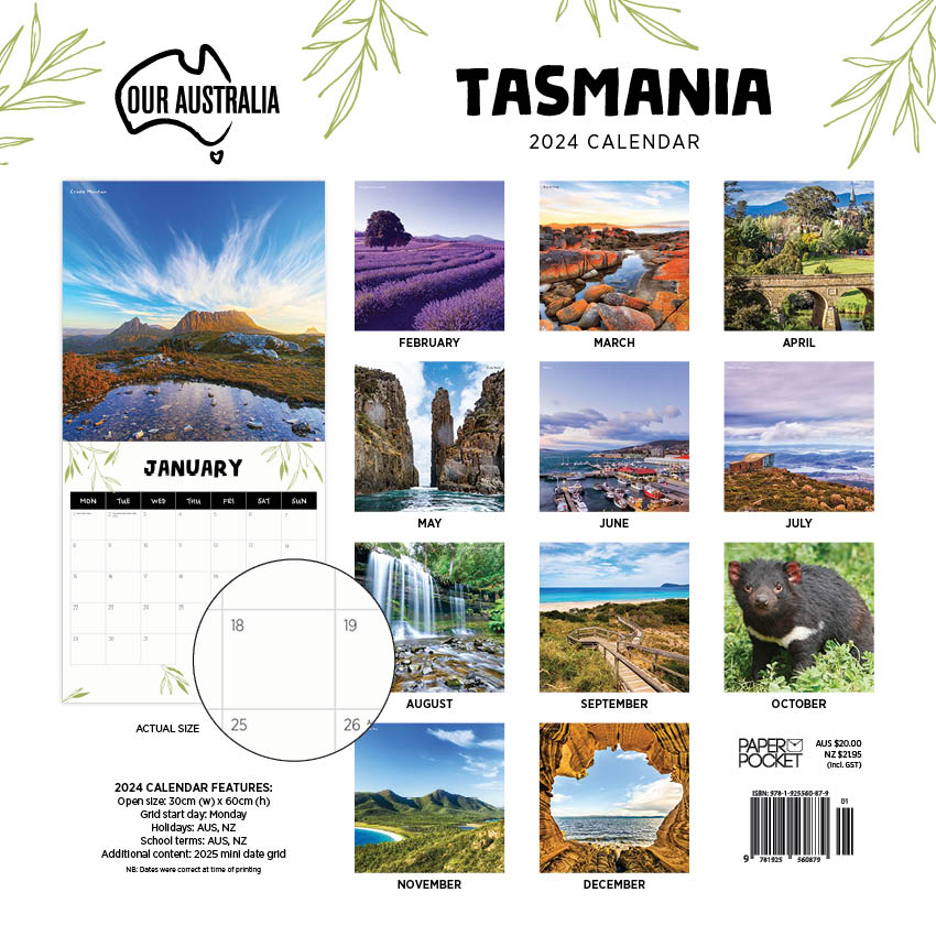 2024 Our Australia Tasmania Square Wall Calendar