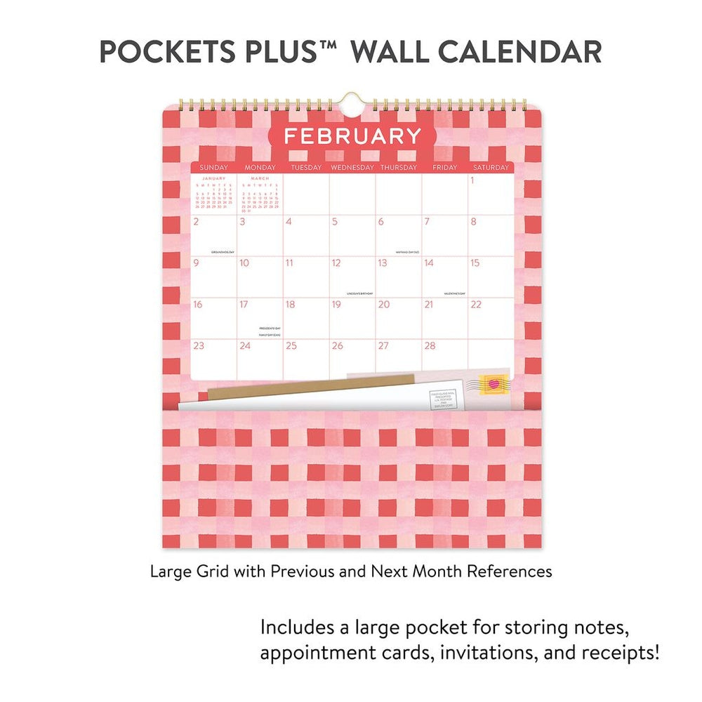 2025 Very Vintage Pockets Plus - Deluxe Wall Calendar