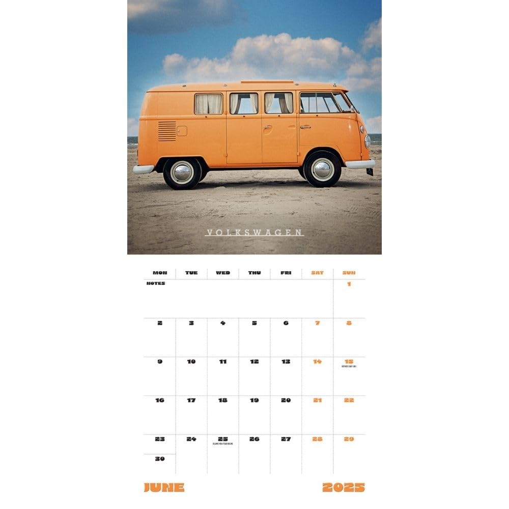 2025 Vw Campervans - Square Wall Calendar