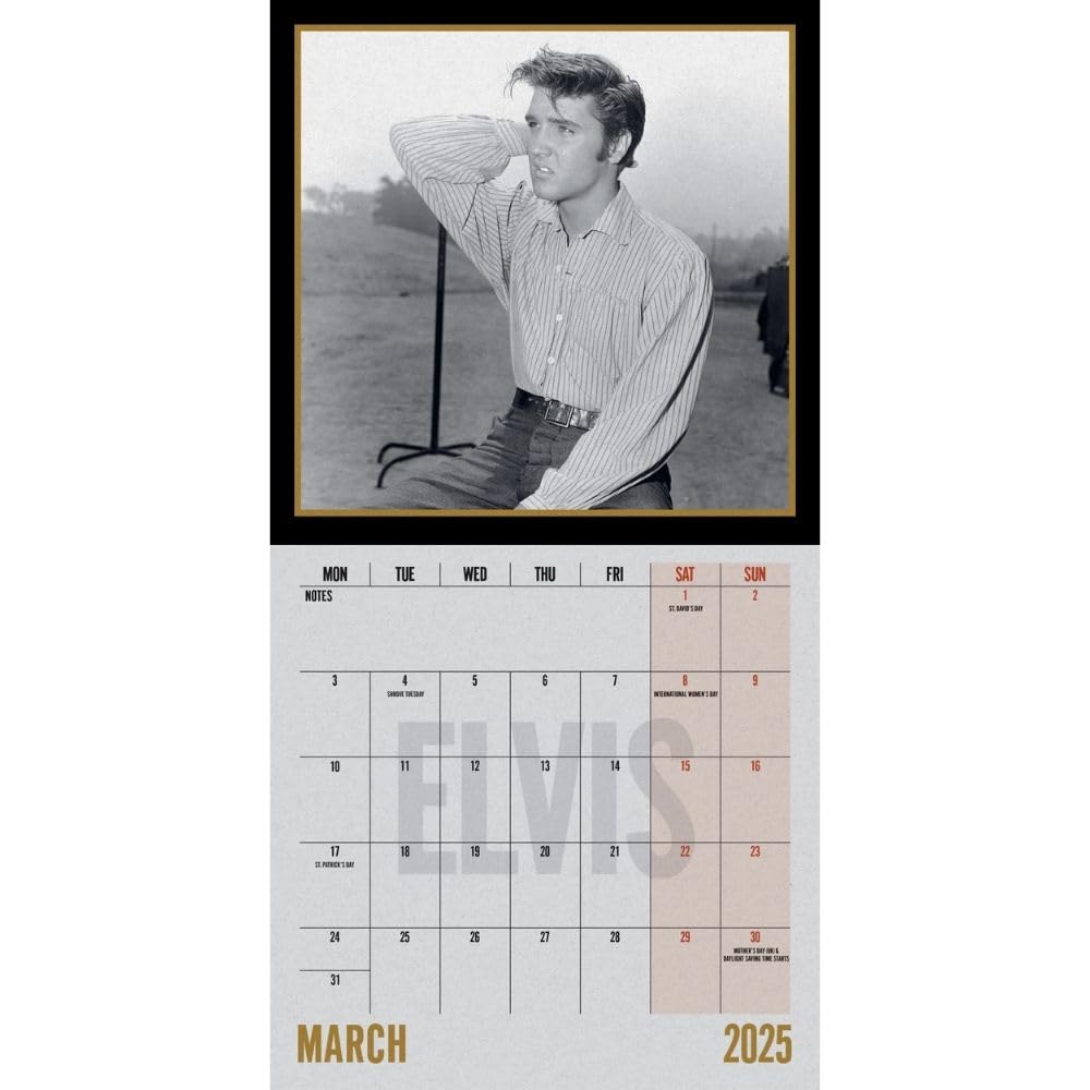 2025 Elvis Collector's Edition Record Sleeve - Square Wall Calendar