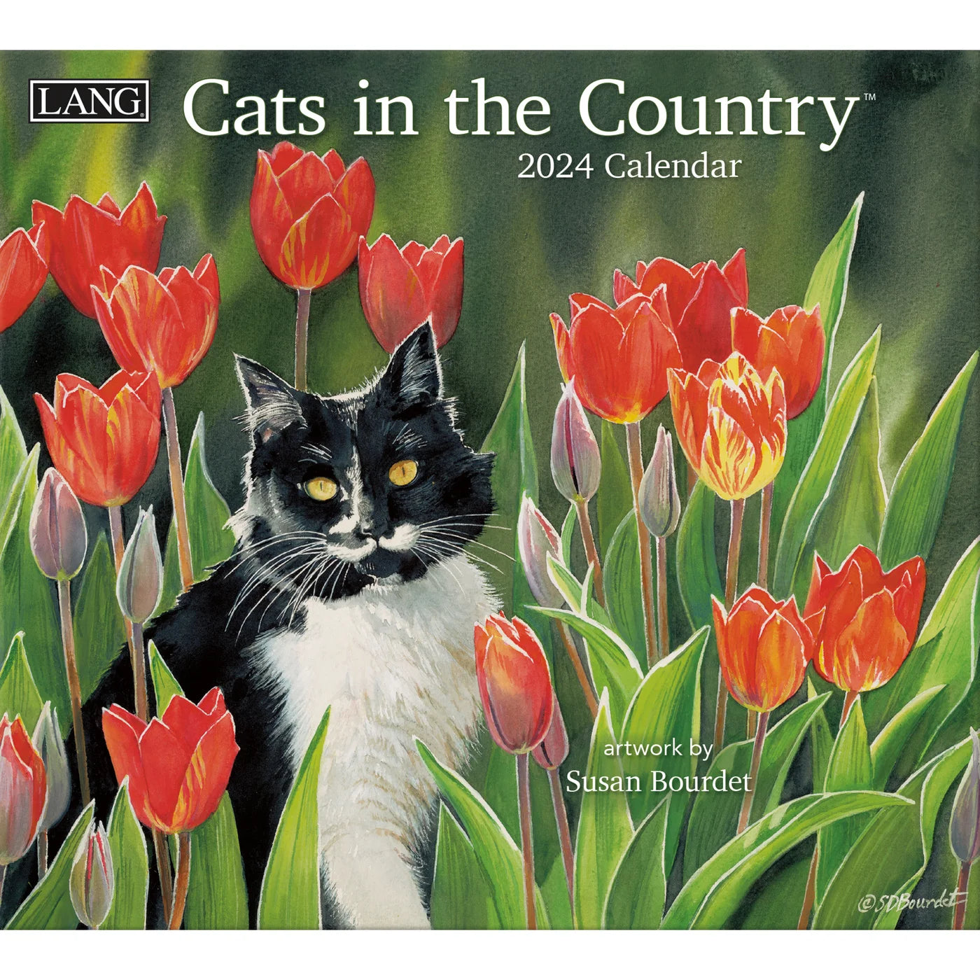 2024 LANG Cats In The Country By Susan Bourdet - Deluxe Wall Calendar