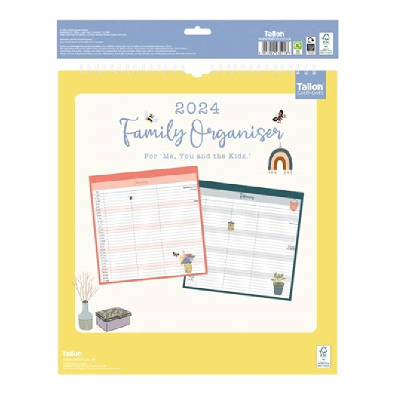 2024 Tea Rooms Family Organiser - Deluxe Wall Calendar