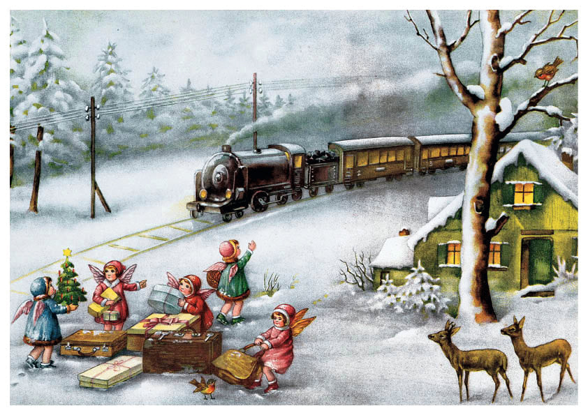 Angels and Train - Poster Advent Calendar