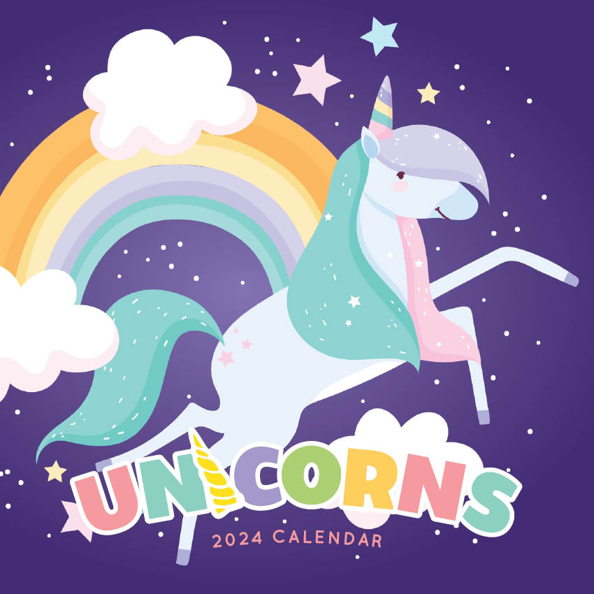 2024 Unicorns - Square Wall Calendar
