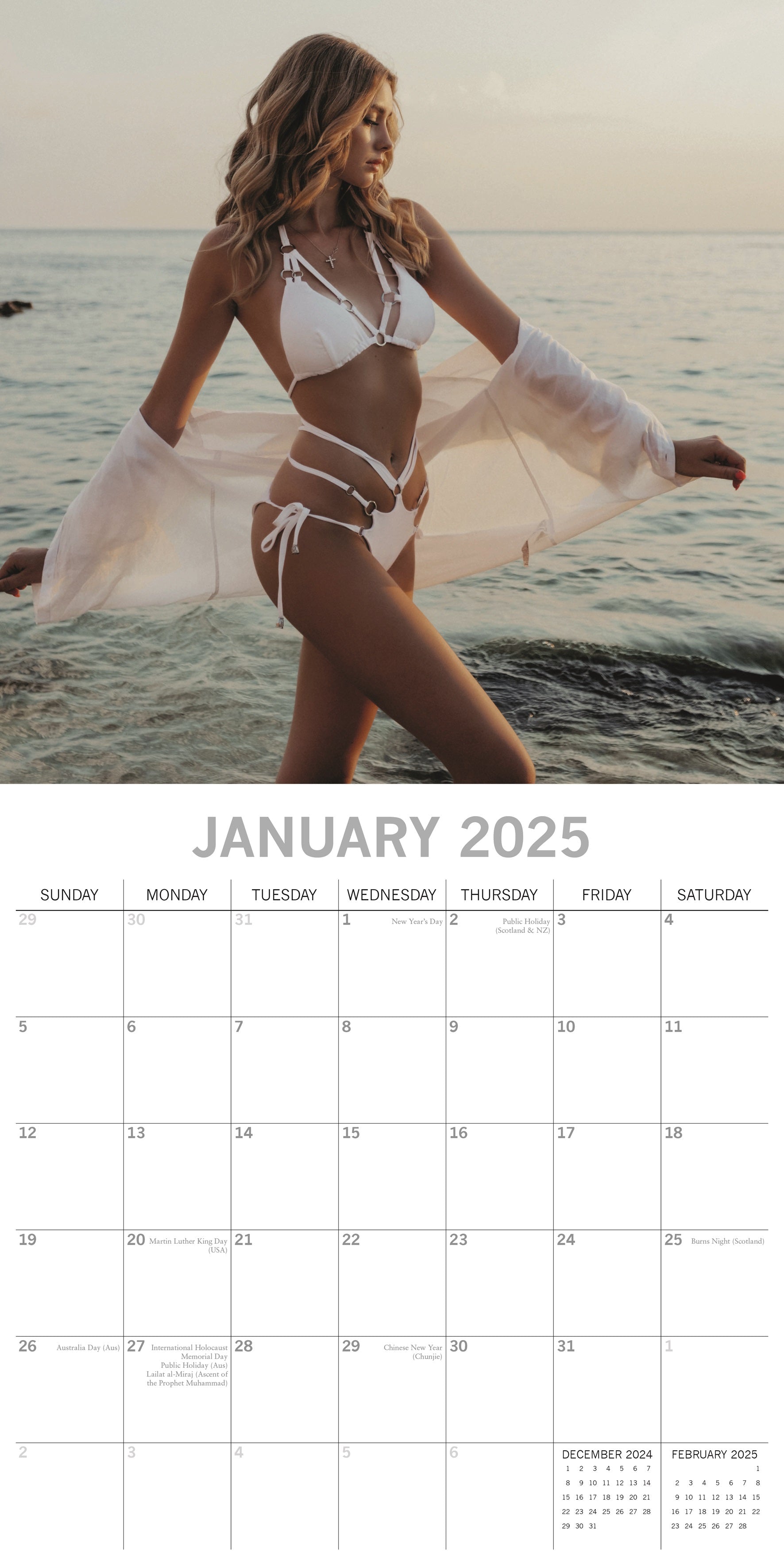 2025 Beach Babes - Square Wall Calendar