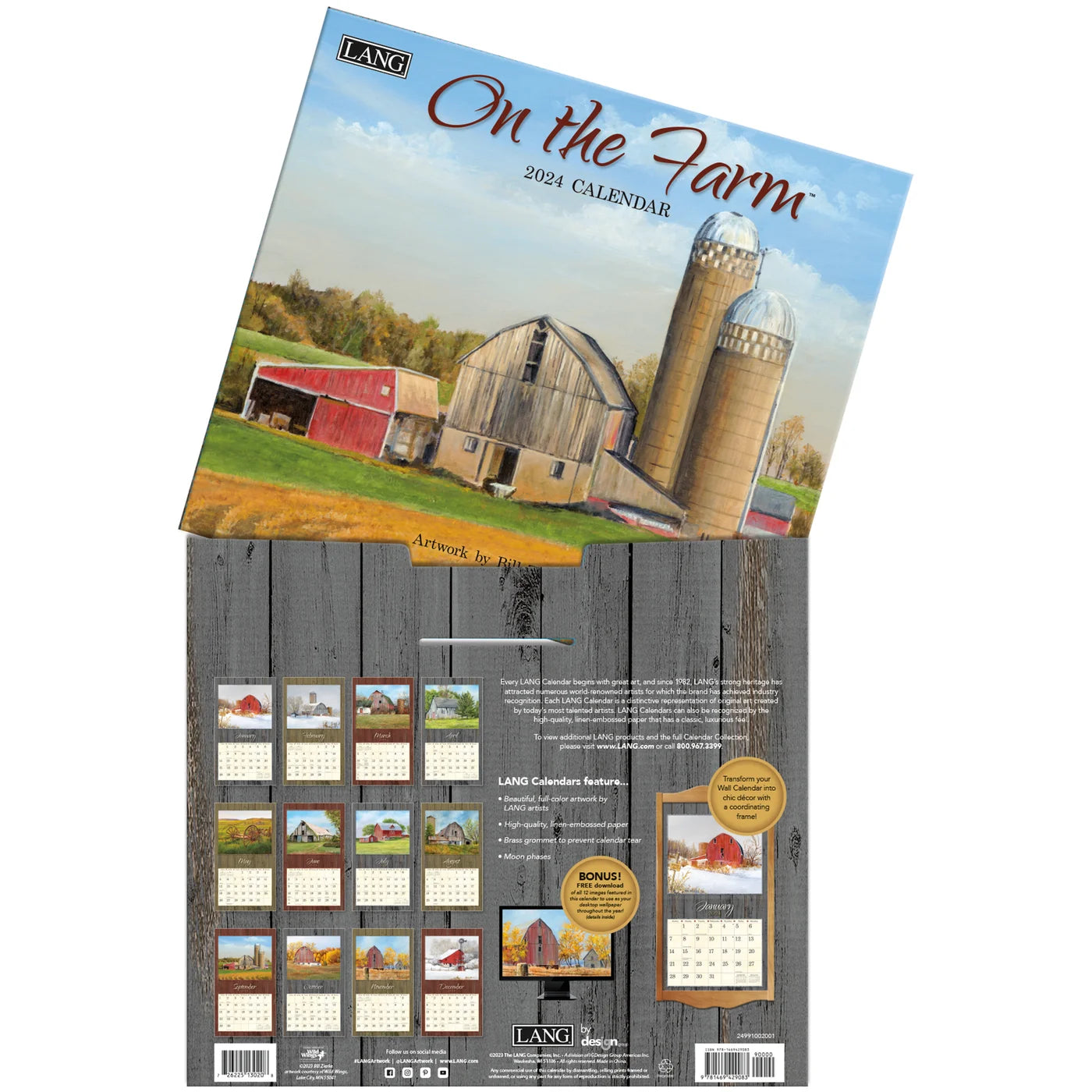 2024 LANG On The Farm - Deluxe Wall Calendar