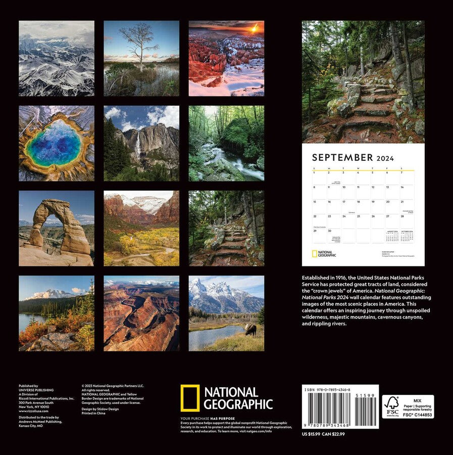 2024 National Parks: National Geographic - Square Wall Calendar  SOLD OUT