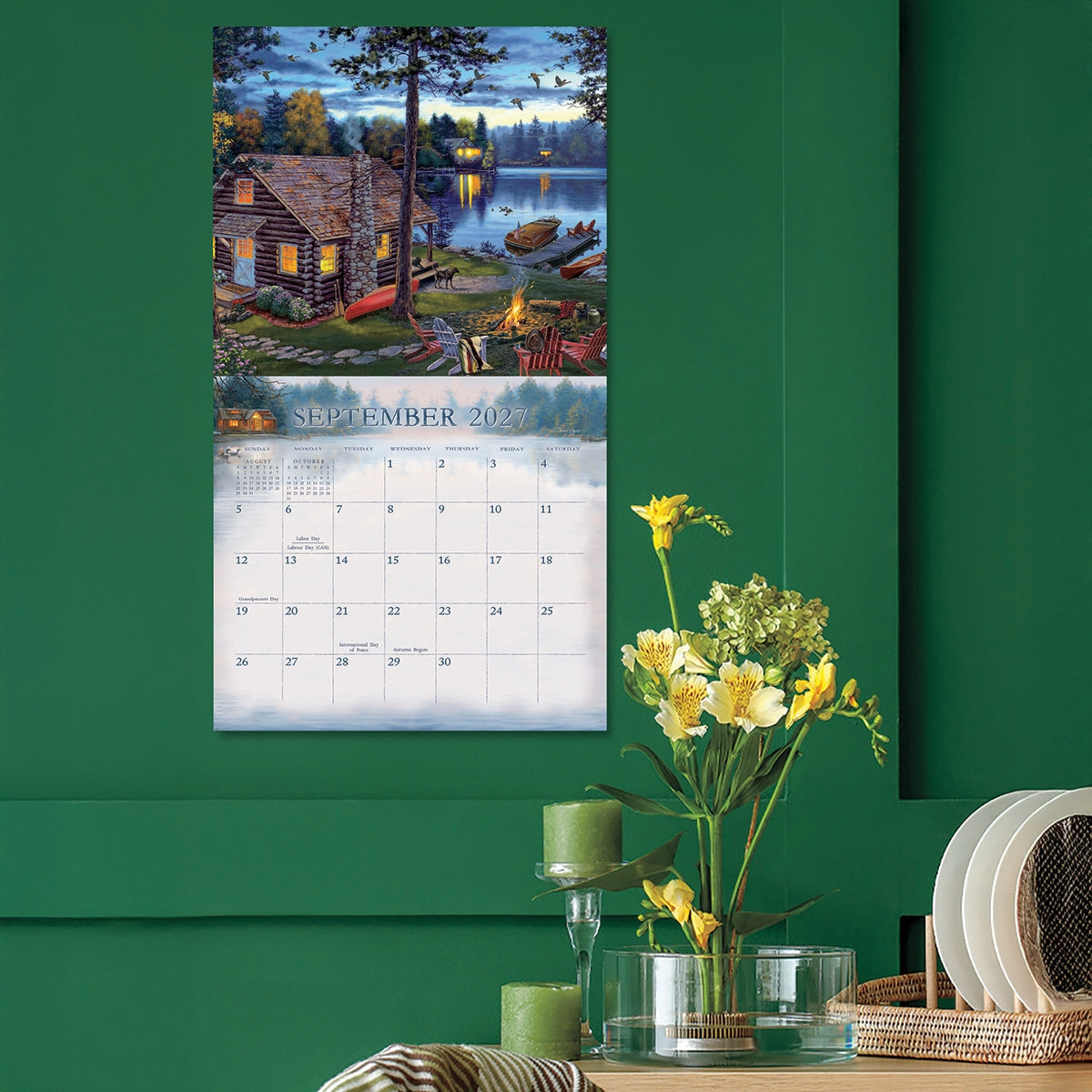 2027 Cabin View - Deluxe Wall Calendar by Dan DiPaolo