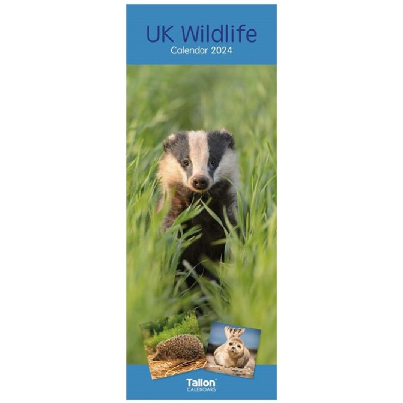 2024 UK Wonderful Wildlife Super - Slim Wall Calendar